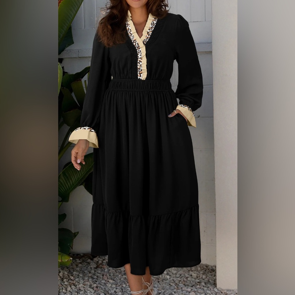 Elegant Black and Cream Women's Dress